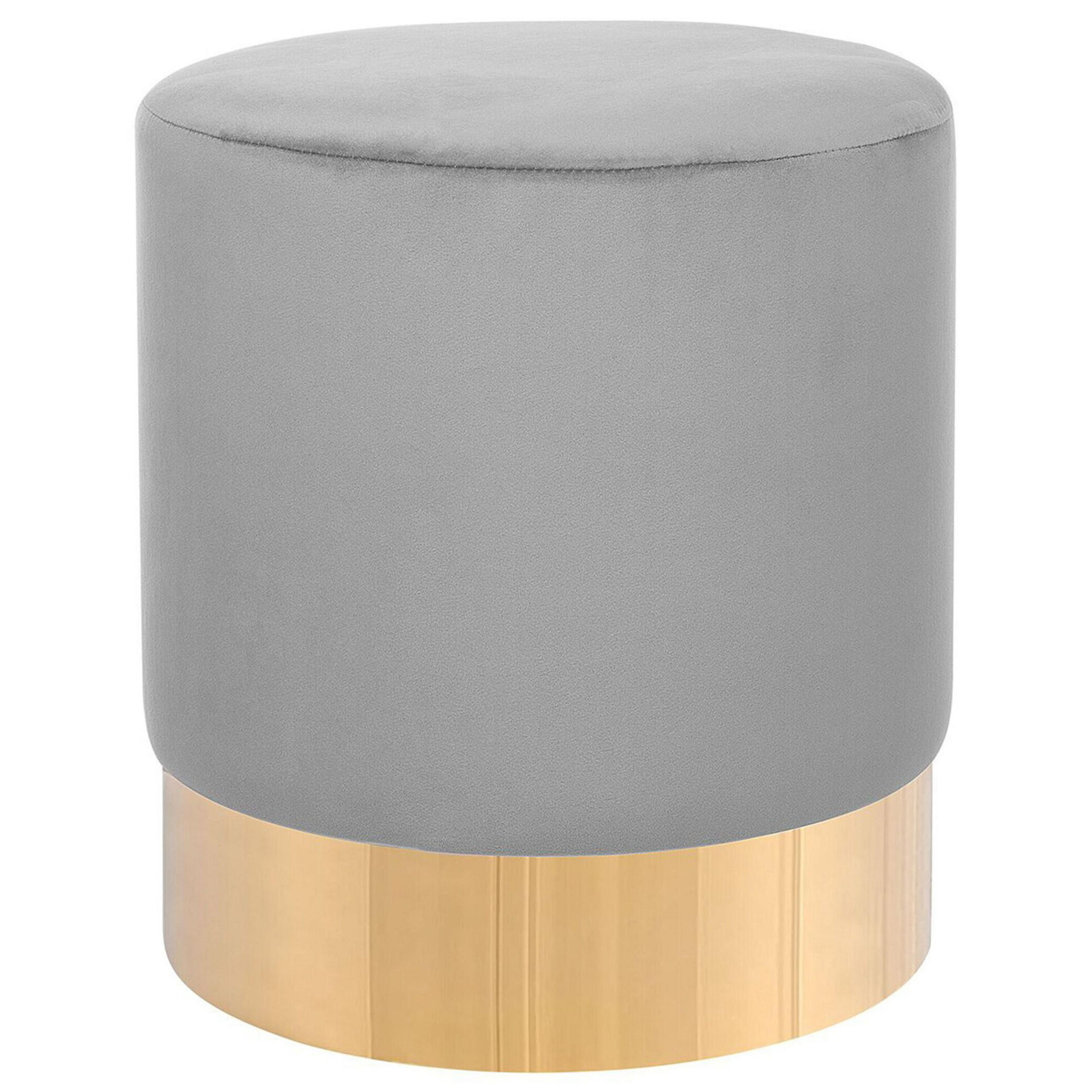 POUF Sophia 39/39/40 cm - Grau, Textil (39/40/39cm) - Beliani