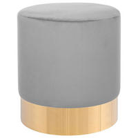 POUF Sophia 39/39/40 cm - Grau, Textil (39/40/39cm) - Beliani
