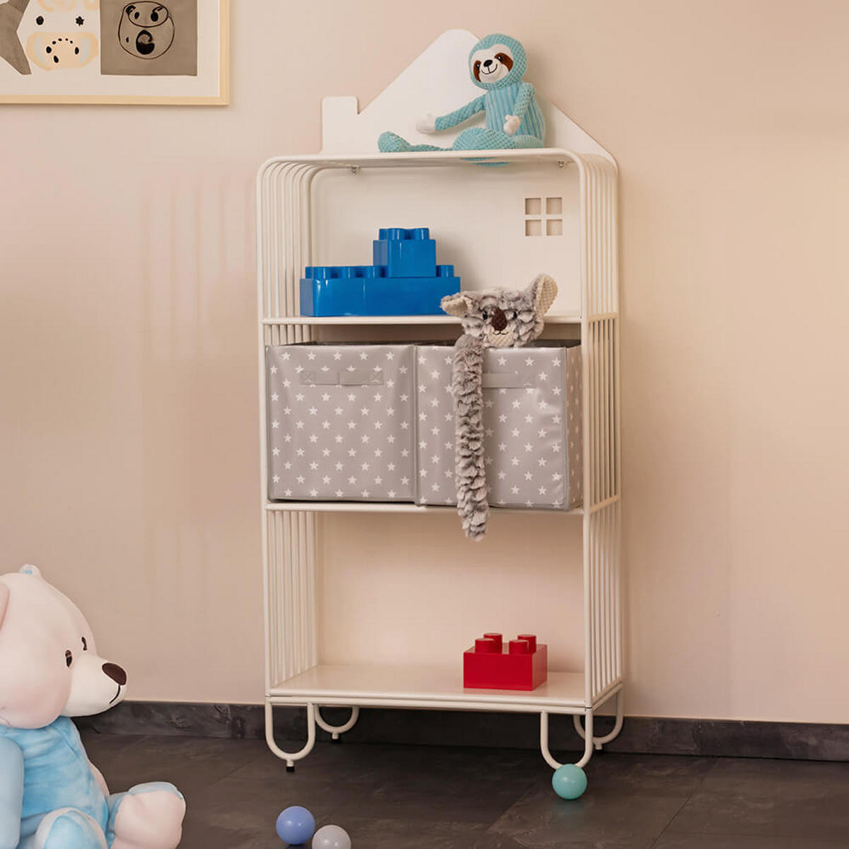 KINDERREGAL TODO - Farbe: Weiß,Größe: M - Weiß, Metall (61/134/28cm) - Home Deluxe
