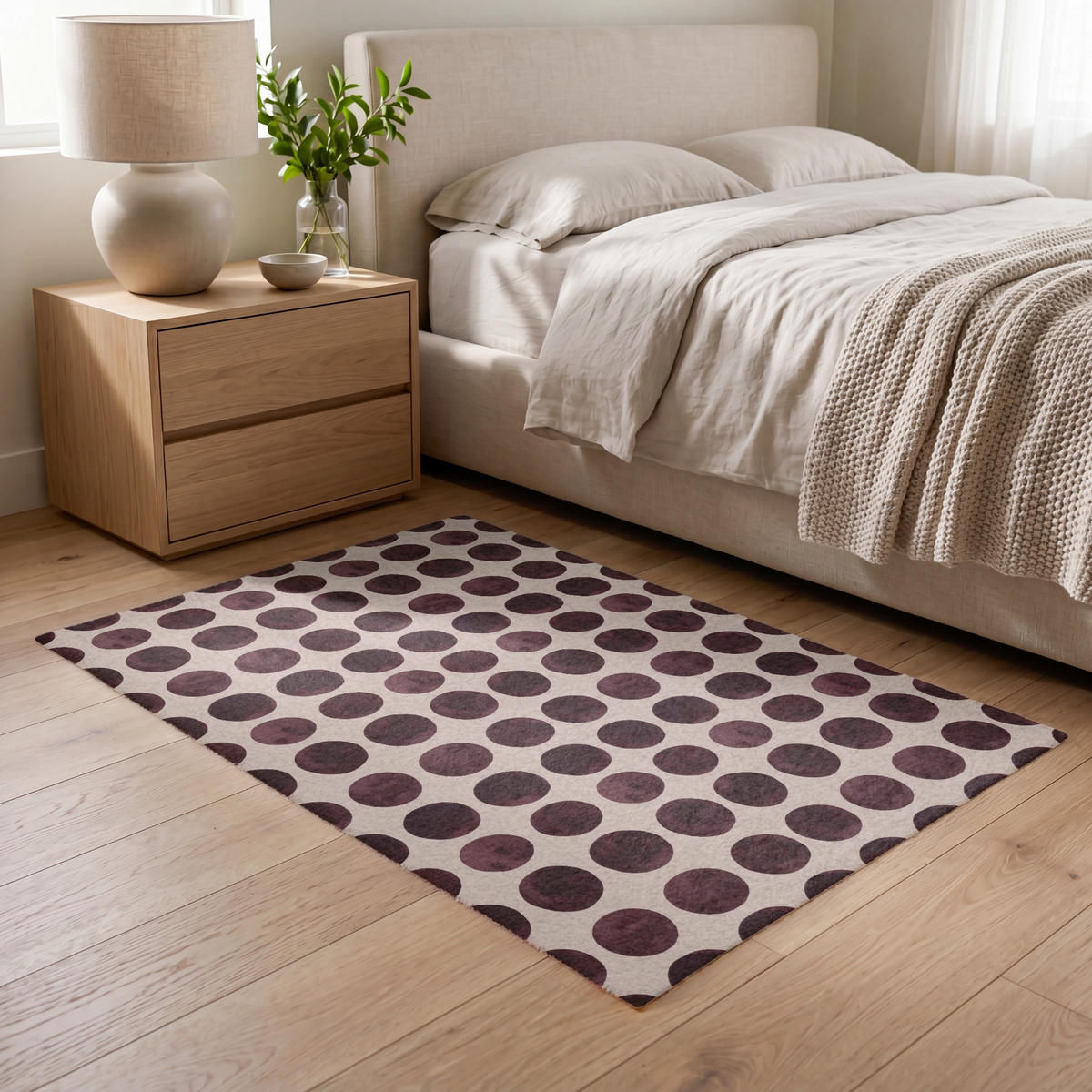 TEPPICH - Polka dots - Muster - Braun - 120x80 cm - Dunkelbraun, Kunststoff/Textil (120/0.4cm) - OnlyWow