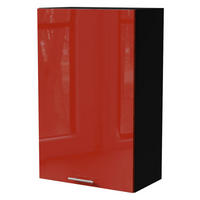 HÄNGESCHRANK Brerra W4/60/1 Schwarz / RAL 3002 karminrot Hochglanz 60 / 32,5 / 96cm - Rot/Schwarz, Holz/Holzwerkstoff (60/96/32.5cm) - Feldmann-Wohnen