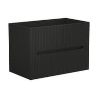 WASCHBECKENUNTERSCHRANK hängend - 80 cm - Schwarz gerippt - PAVANI - Schwarz, Holz (80/55/45.5cm) - Vente-Unique