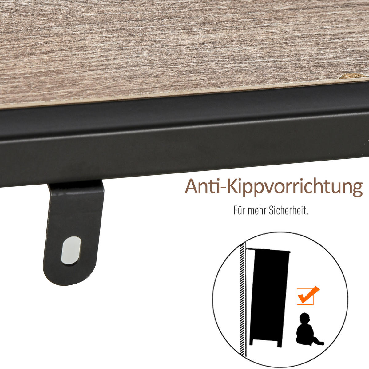 STANDREGAL, Metall, Schwarz+helle Eiche - Schwarz, Holzwerkstoff (32/95/120cm) - HOMCOM