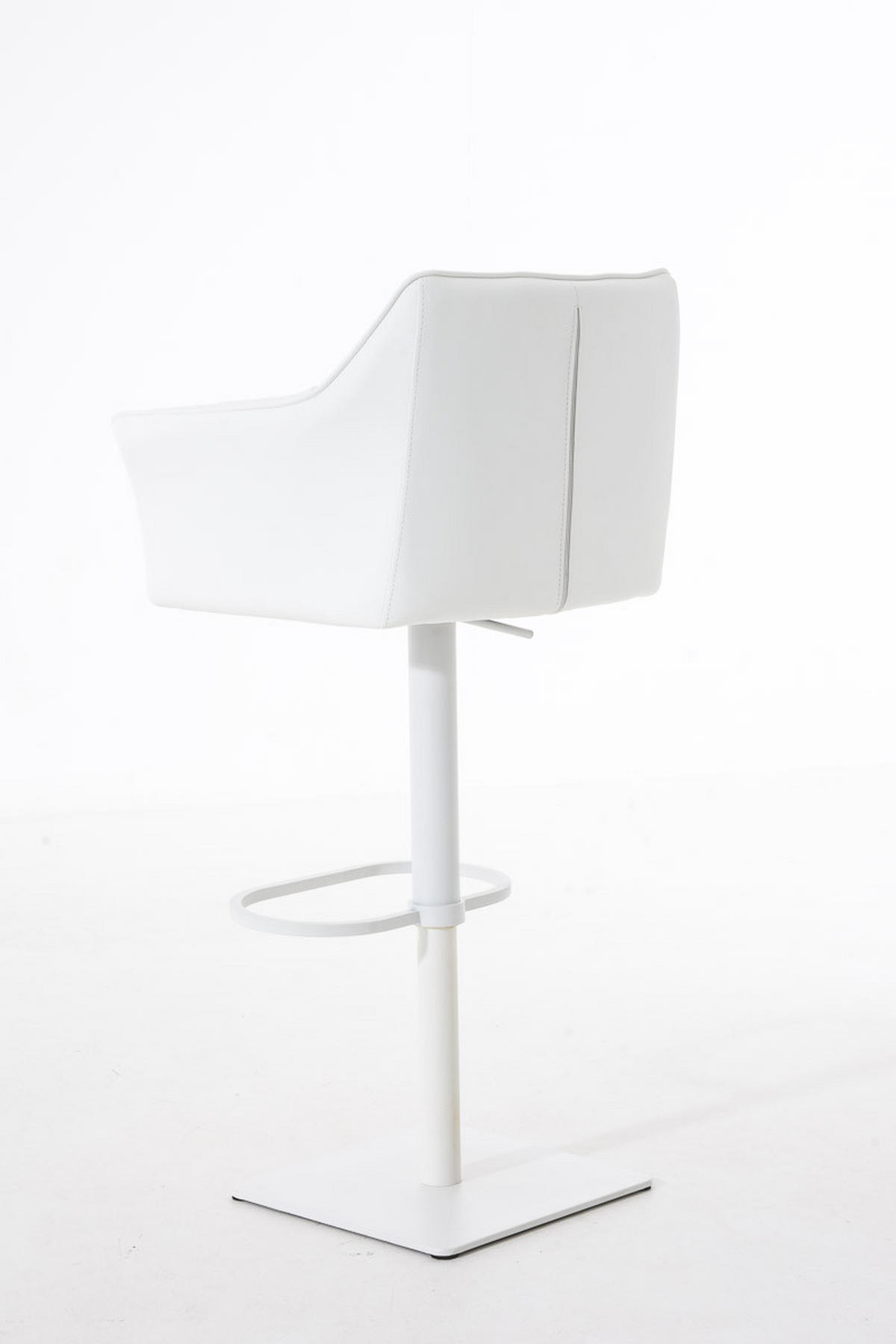 BARHOCKER Sihar Kunstleder Weiß Weiß - Weiß, Leder/Metall (64/88/45cm) - DELUKE