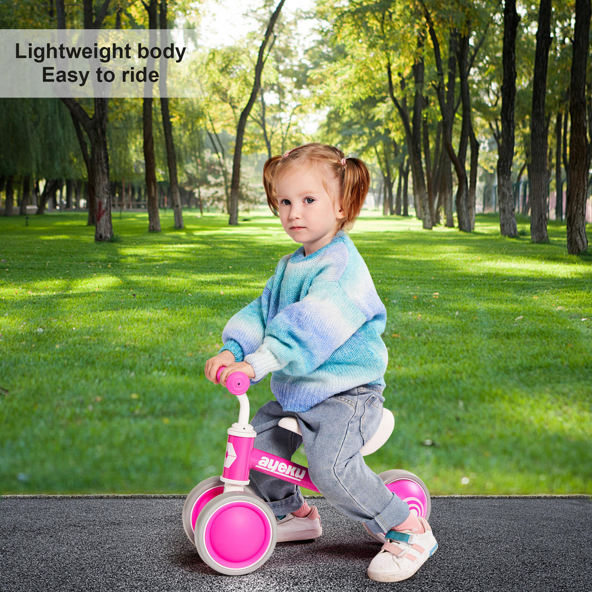 LAUFRAD KINDER mit verstellbarem Sitz und leisen Rädern, 36cm, Rot - Rot, Metall (51/22/36cm) - Ayeku