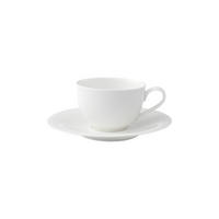 KAFFEETASSE MIT UNTERTASSE New Cottage Basic weiß 150 ml - Weiß, Keramik (16.7/8/16.7cm) - Villeroy & Boch