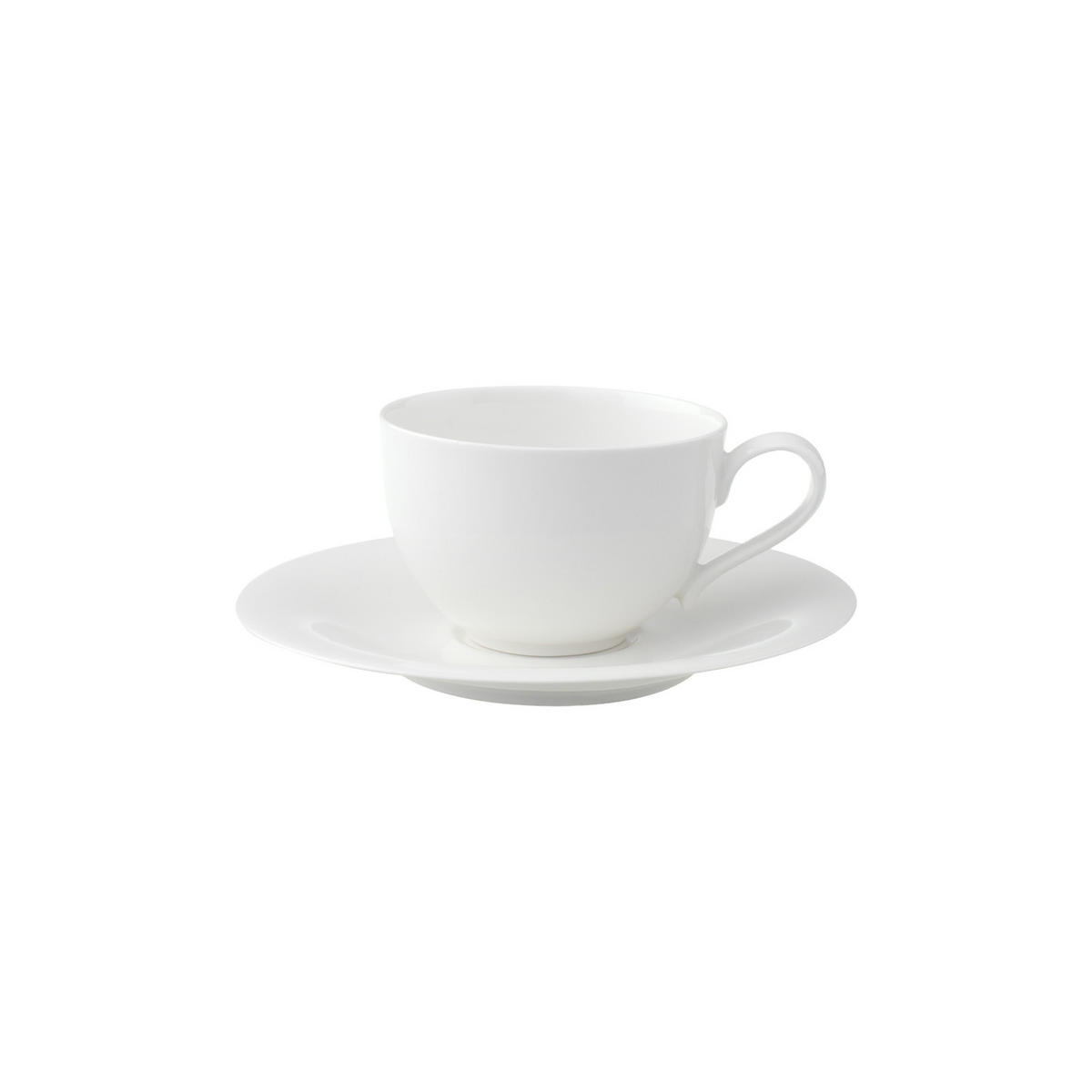 KAFFEETASSE MIT UNTERTASSE New Cottage Basic weiß 150 ml - Weiß, Keramik (16.7/8/16.7cm) - Villeroy & Boch