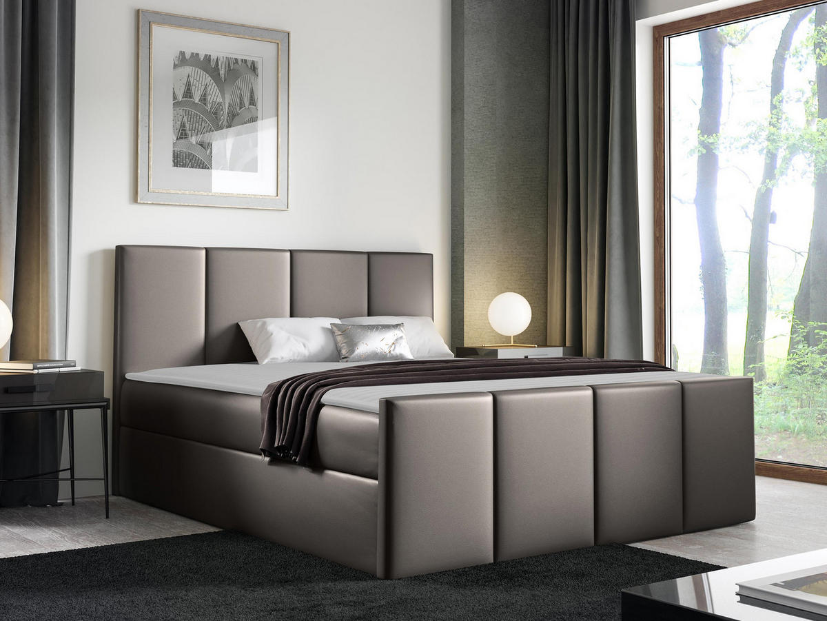 BOXBETT Lars - Grau, Holz (180/200cm) - MIRJAN24