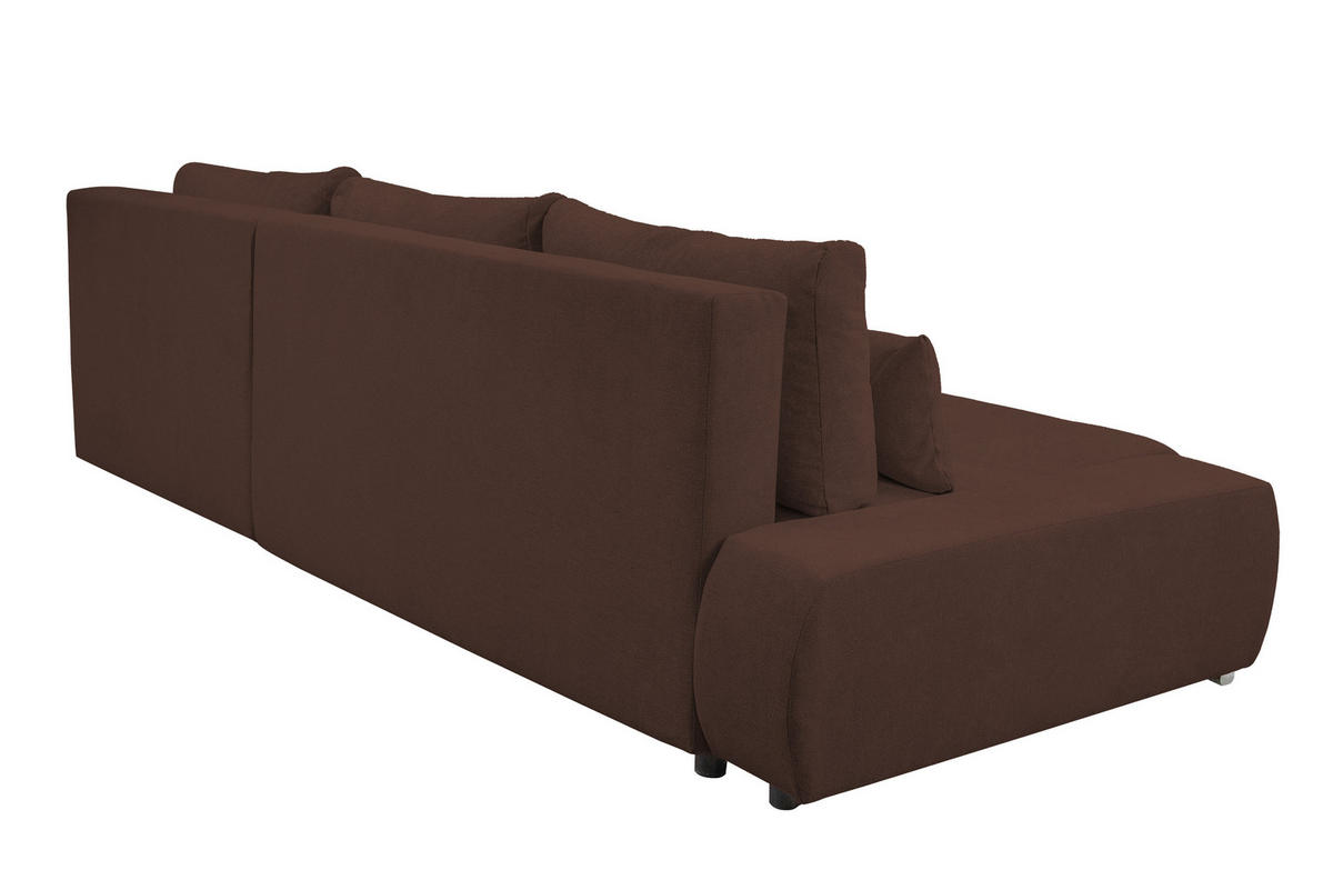 ECKSOFA Bloom mit Bettkasten und Schlaffunktion L-Form - Braun, Textil (267/185cm)