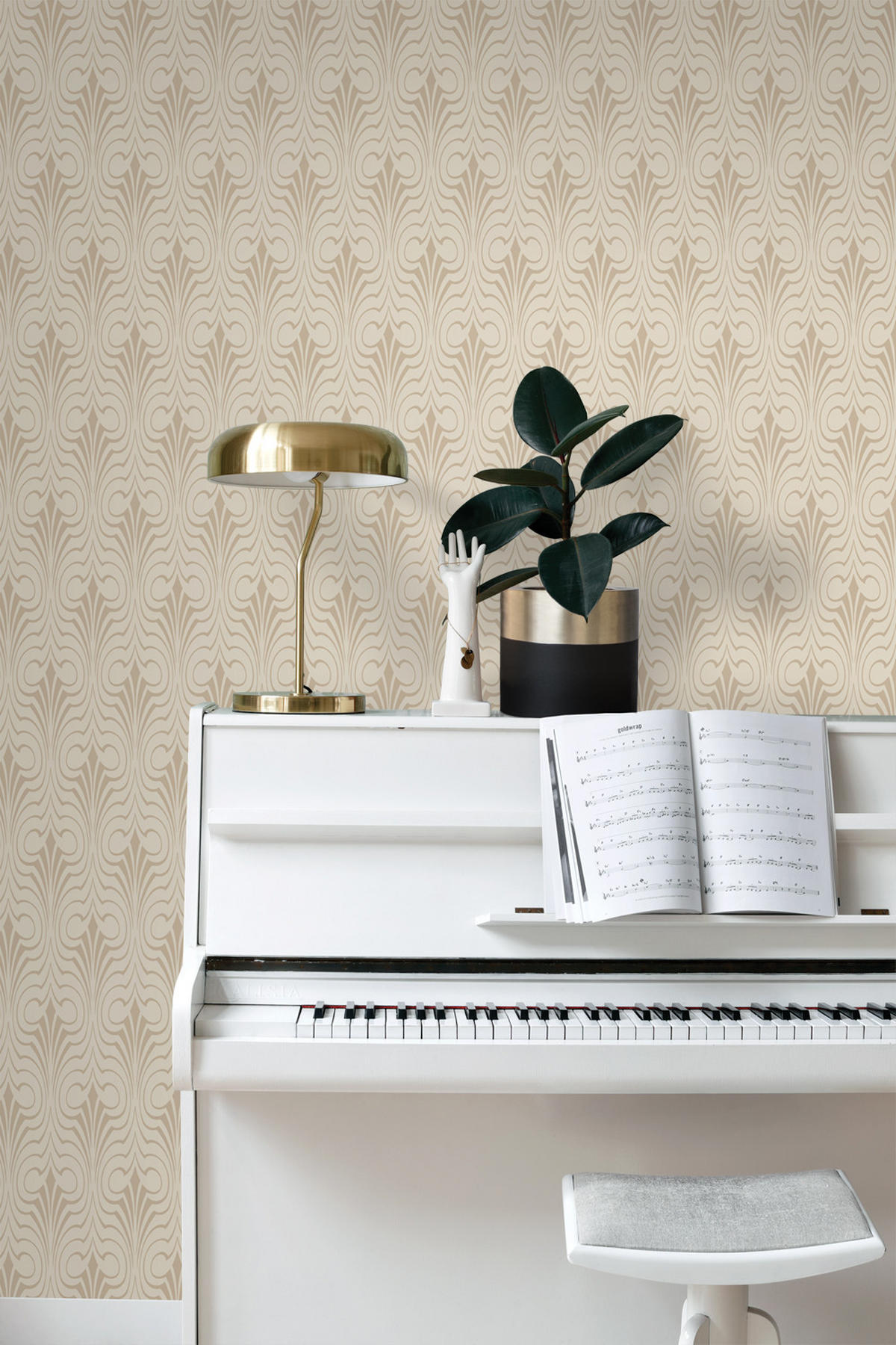 TAPETE grafische Form 50 x 900 cm - Beige, Papier (50/900cm) - ESTAhome