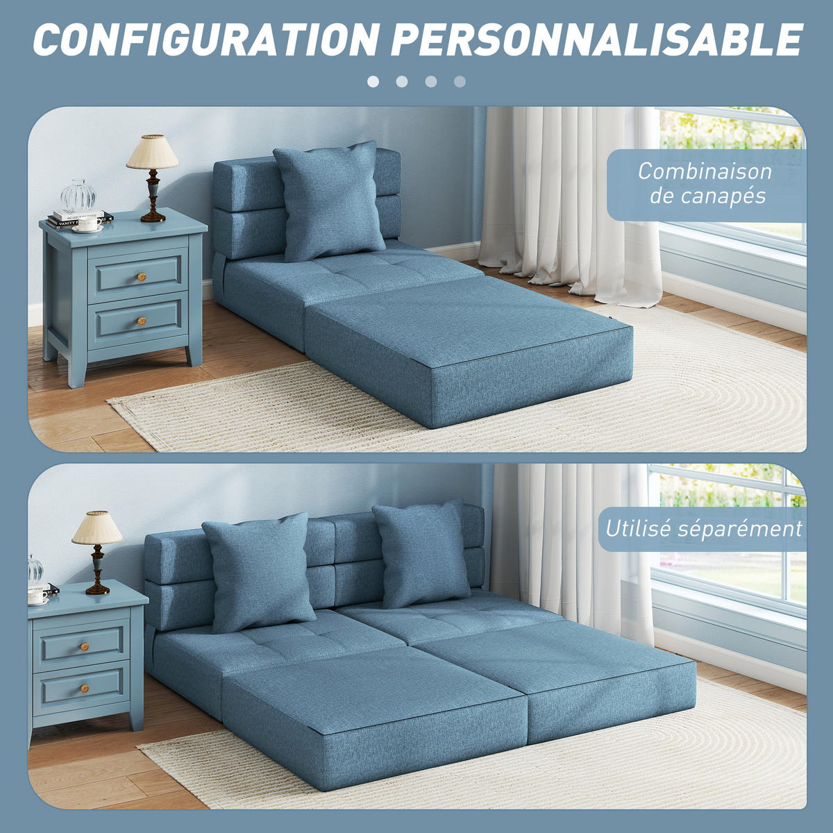 SCHLAFSESSEL DE-14622 mit abnehmbarem Kissenbezug Dunkelblau - Blau, Textil (70/61/70cm) - ComfortXL