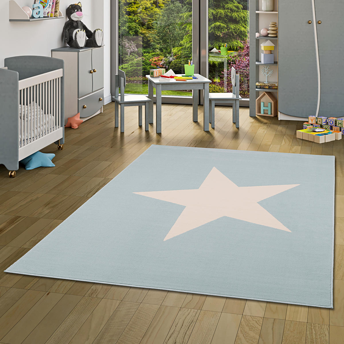 KINDER UND JUGEND TEPPICH TRENDLINE STERN PASTELL - Blau, Textil (80/160cm) - Pergamon