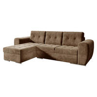 ECKSOFA Bari - Silberfarben/Braun, Holz/Textil (256/157cm) - MIRJAN24