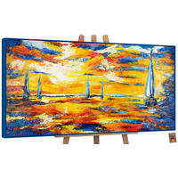GEMÄLDE Meer Mirage Schattenfugenrahmen Blau 140x70 cm - Blau, Holz (140/70cm) - YS-art gallery