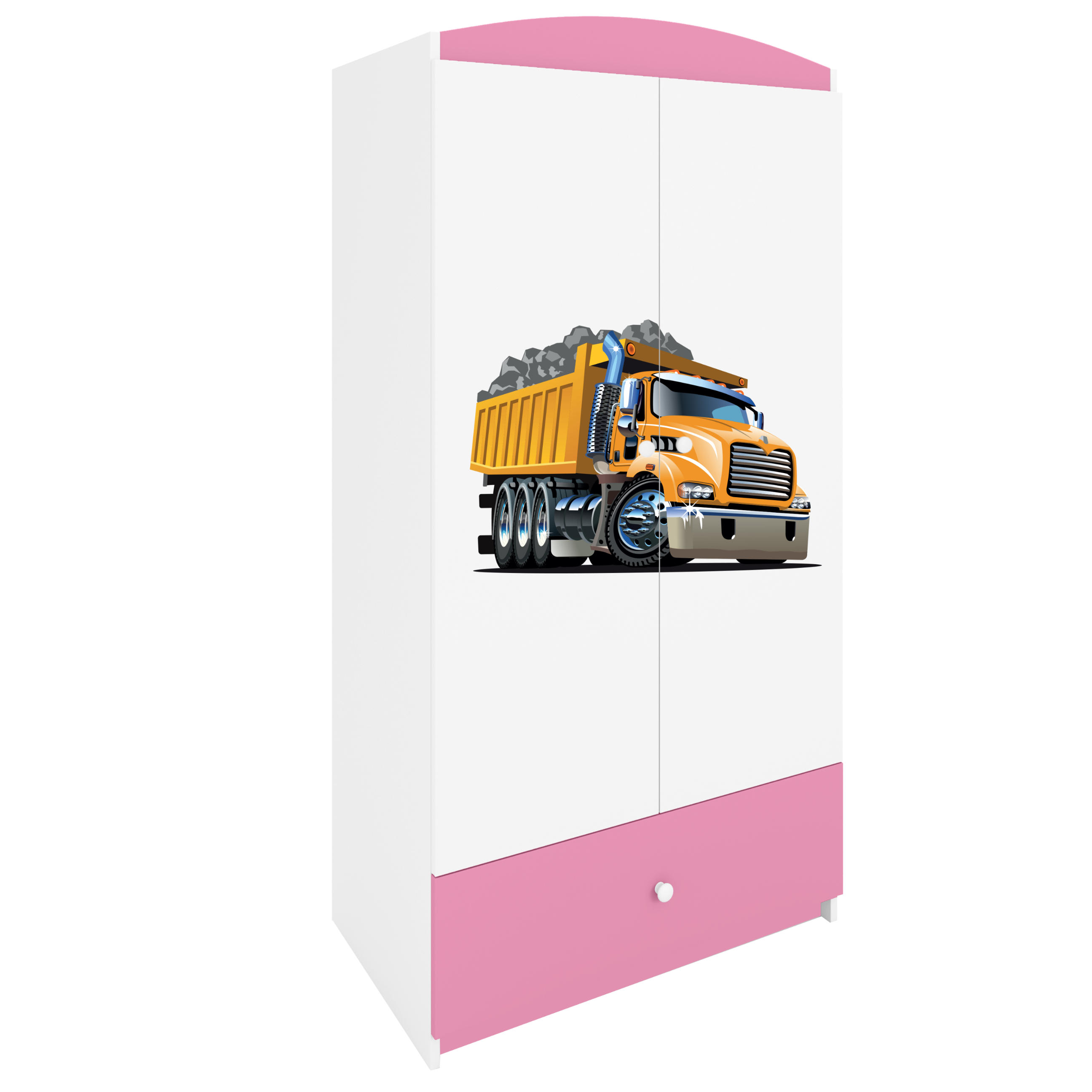 KINDERKLEIDERSCHRANK Lastwagen - Hellrosa, Holzwerkstoff (90/175/52cm) - RAUMHIRSCH FURNITURE