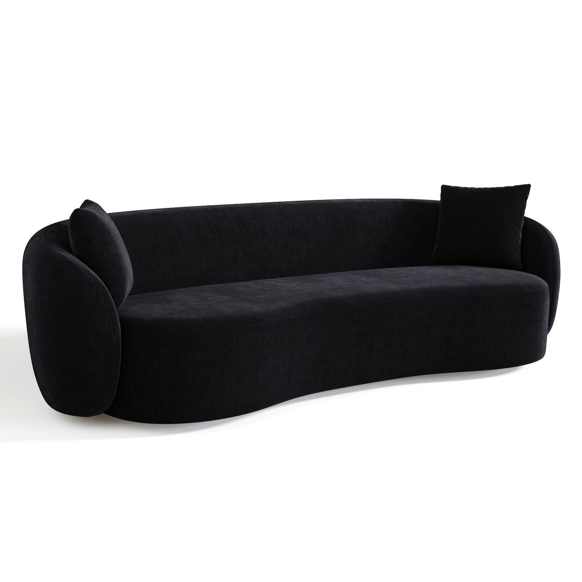 SOFA 3-Sitzer Rastergewebe mit weichem Griff Schwarz 210cm - Schwarz, Textil (210/67/96cm) - Sia Home