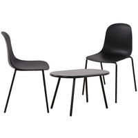 GARTENSITZGRUPPE Kunststoff Schwarz (3-teilig) - Schwarz, Kunststoff - CLP