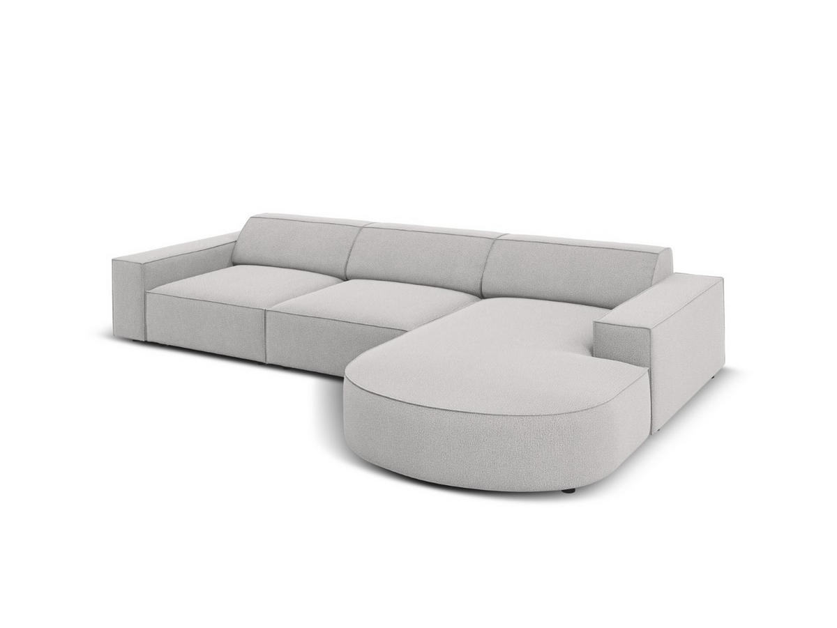 ECKSOFA rechts Jodie aus strukturiertem Stoff hellgrau 4 Sitzplätze - Hellgrau, Textil (166/284cm) - Micadoni