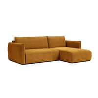 ECKSOFA TAUER 3-Sitzer links, safran - Gelb/Schwarz, Holz/Textil (248/173cm) - Courtois Laville