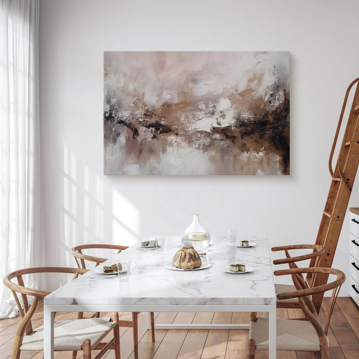 LEINWANDBILD Abstraktion Moderne Kunst 30/20 cm - Beige/Braun, Textil (30/20cm) - Muralo