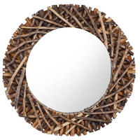 WANDSPIEGEL 60 cm Teak Rund - Naturfarben, Holz (60/60/8cm) - furnicato
