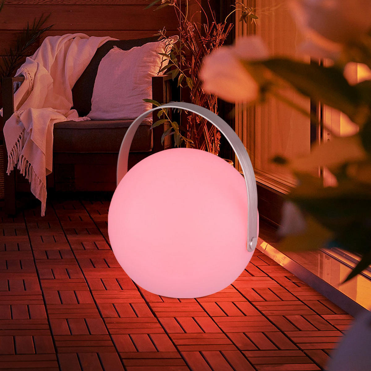 LED AUSSENLEUCHTE Kugel Weiß - Weiß, Metall (18.9/18.9/21cm) - Globo Lighting