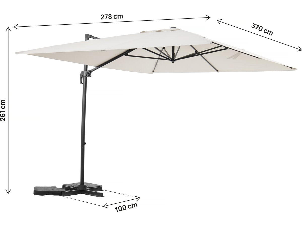 SONNENSCHIRM sky 4 Ekru - Beige, Metall (278/370cm) - Habitat Garten