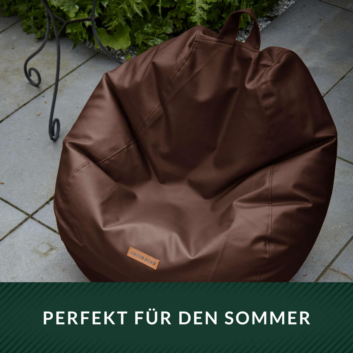 INDOOR SITZSACK Scoop Kunstleder - Dunkelbraun, Textil (90/70/70cm) - Green Bean
