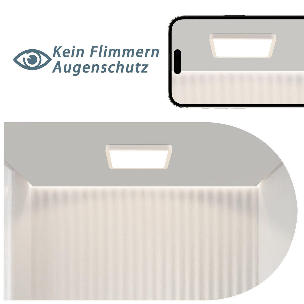 LED-DECKENLEUCHTE Energie 23/23/2 cm - Weiß, Kunststoff (23/23/2cm) - Nettlife