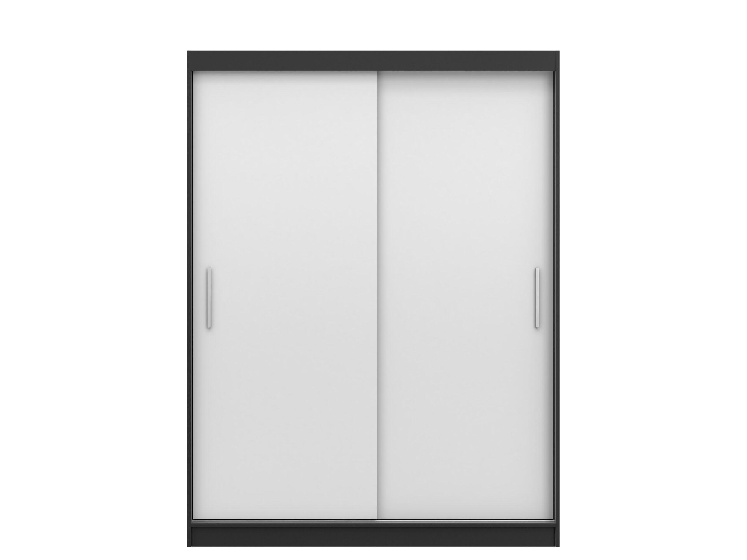 SCHIEBETÜRENSCHRANK -LARA 04 (Schwarz + Weiß) - Schwarz/Weiß, Holzwerkstoff/Metall (150/200/61cm) - Möblo