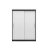 SCHIEBETÜRENSCHRANK -LARA 04 (Schwarz + Weiß) - Schwarz/Weiß, Holzwerkstoff/Metall (150/200/61cm) - Möblo