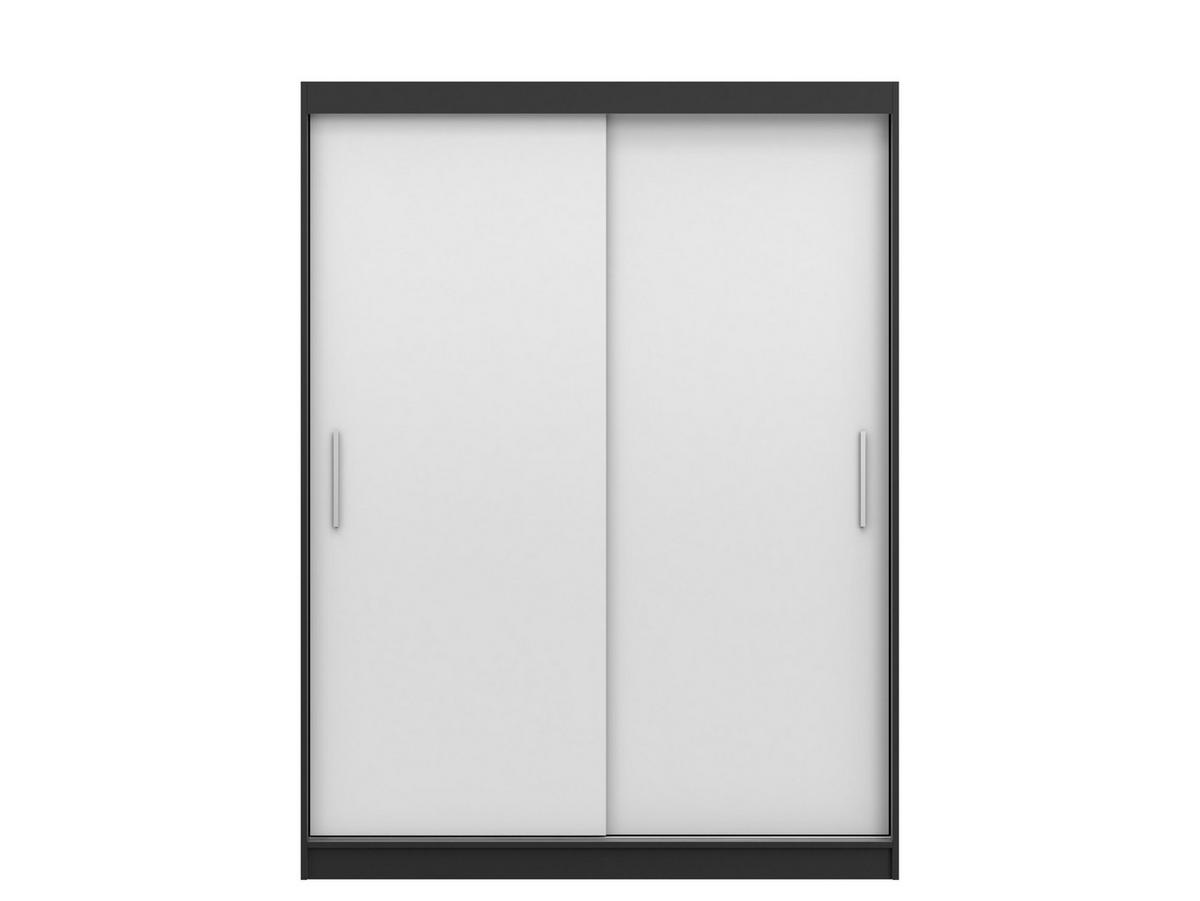 SCHIEBETÜRENSCHRANK -LARA 04 (Schwarz + Weiß) - Schwarz/Weiß, Holzwerkstoff/Metall (150/200/61cm) - Möblo