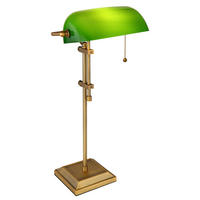 LED TISCHLEUCHTE Antique Grün Messing - Grün, Glas (26/26/33cm) - Globo Lighting