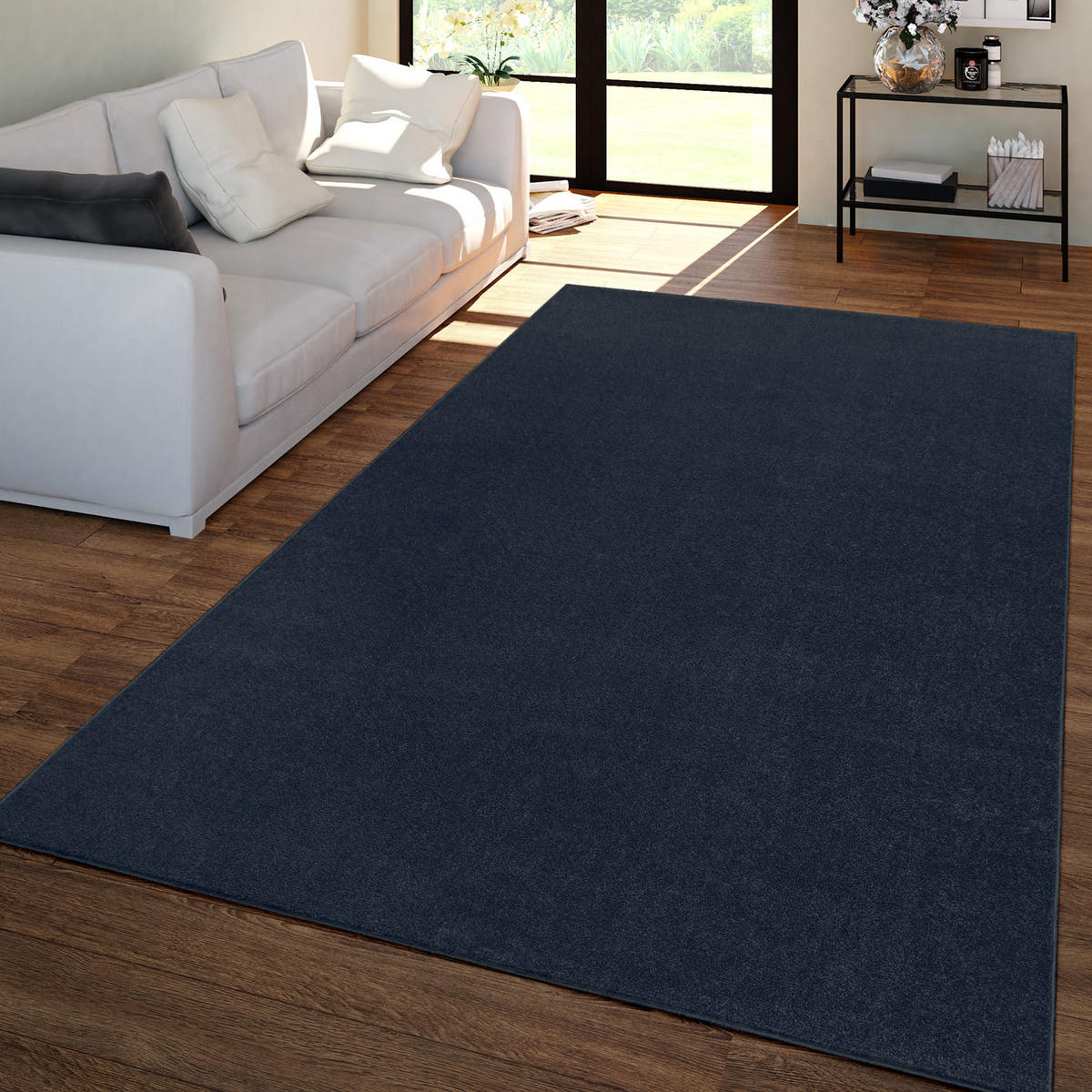 FLACHWEBETEPPICH Navy 140 x 200 cm - Blau, Kunststoff (140/200cm) - TT Home