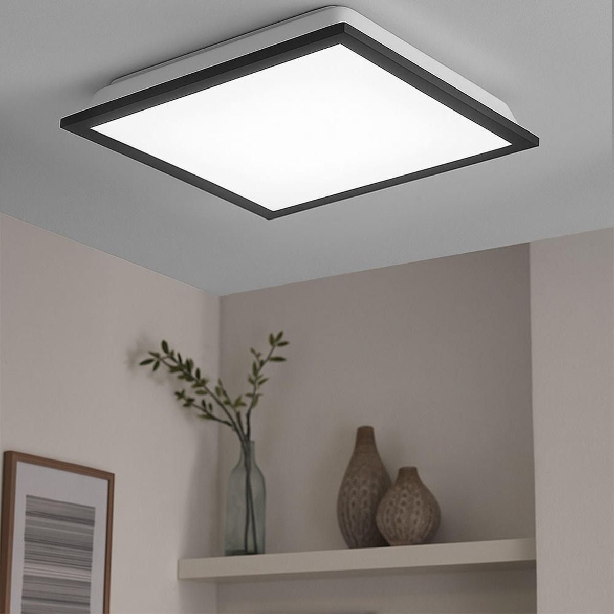 LED DECKENLEUCHTE, Weiß, quadratisch - Weiß, Metall (30/30/6cm) - Globo Lighting
