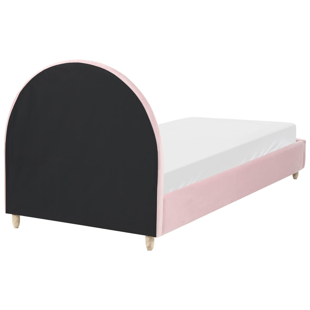 DĚTSKÁ POSTEL Duha Sametová látka 90/200 cm Růžová Landeillau - světle hnědá, textil (90/200cm) - Beliani