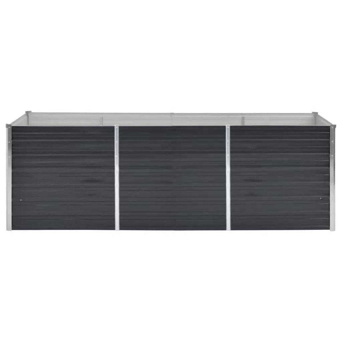 GARTEN-HOCHBEET Anthrazit 240/80/77 Cm Verzinkter Stahl - Anthrazit, Metall (240/77/80cm) - vidaXL
