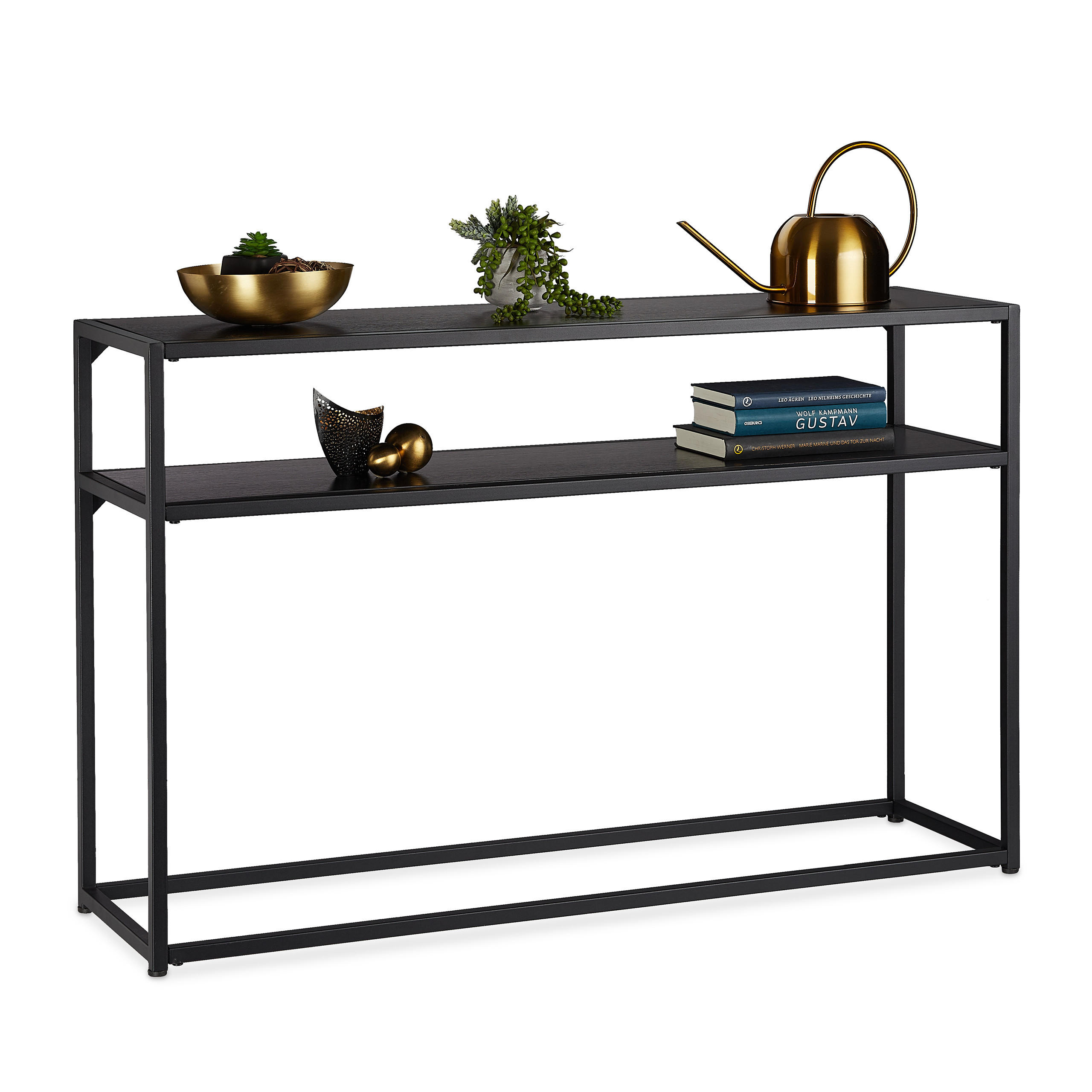 KONSOLENTISCH - Schwarz, Holzwerkstoff/Metall (30/110/70cm) - Relaxdays