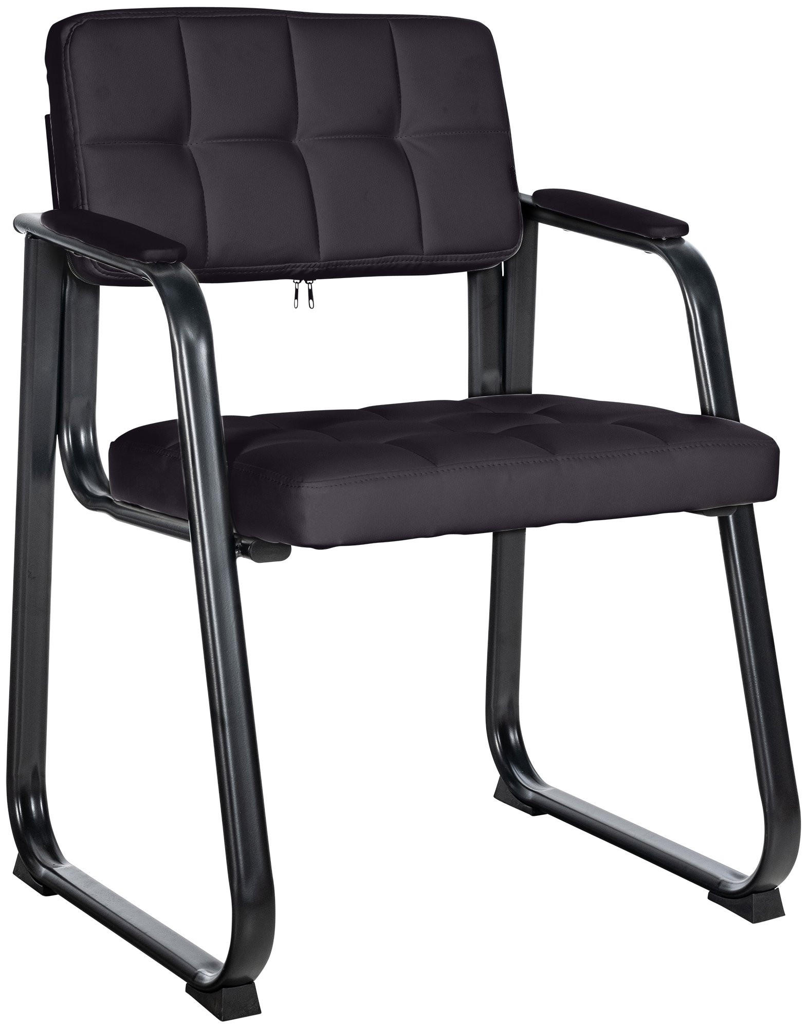 ARMLEHNENSTUHL Lederlook Schwarz - Schwarz, Textil/Metall (59/84/58cm) - CLP