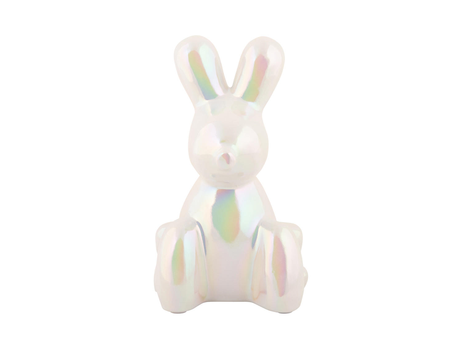 SKULPTUR Balloon Bunny 10/9/15 cm - Weiß, Keramik (9/15/10cm) - Present Time