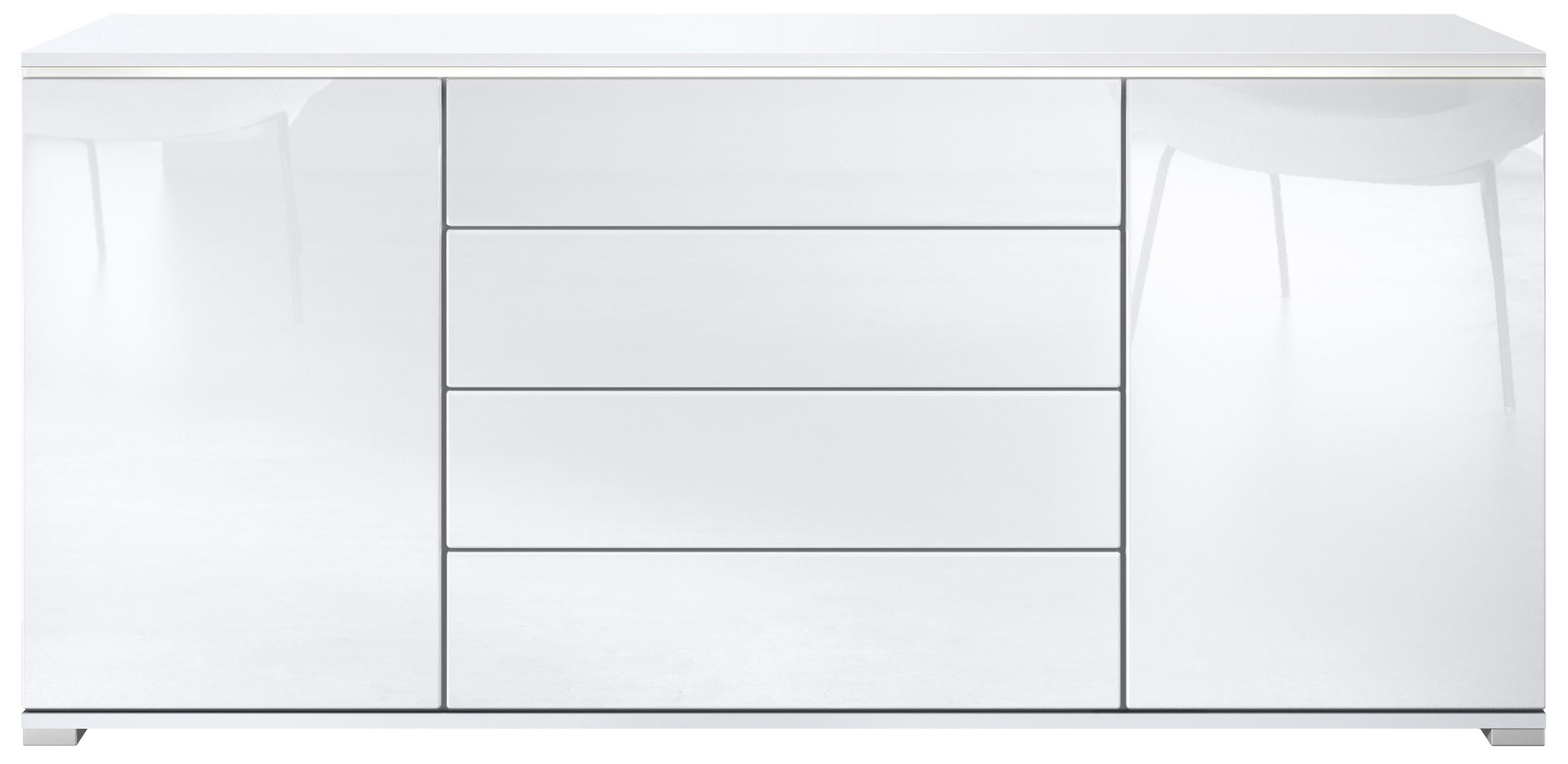 Vladon Sideboard Weiß Hochglanz 166.5x75.5x35 cm