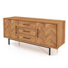 KOMMODE BREIT LEON Wildeiche - Wildeiche, Holz (144/65/45cm) - byoak