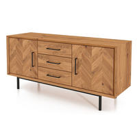 KOMMODE BREIT LEON Wildeiche - Wildeiche, Holz (144/65/45cm) - byoak