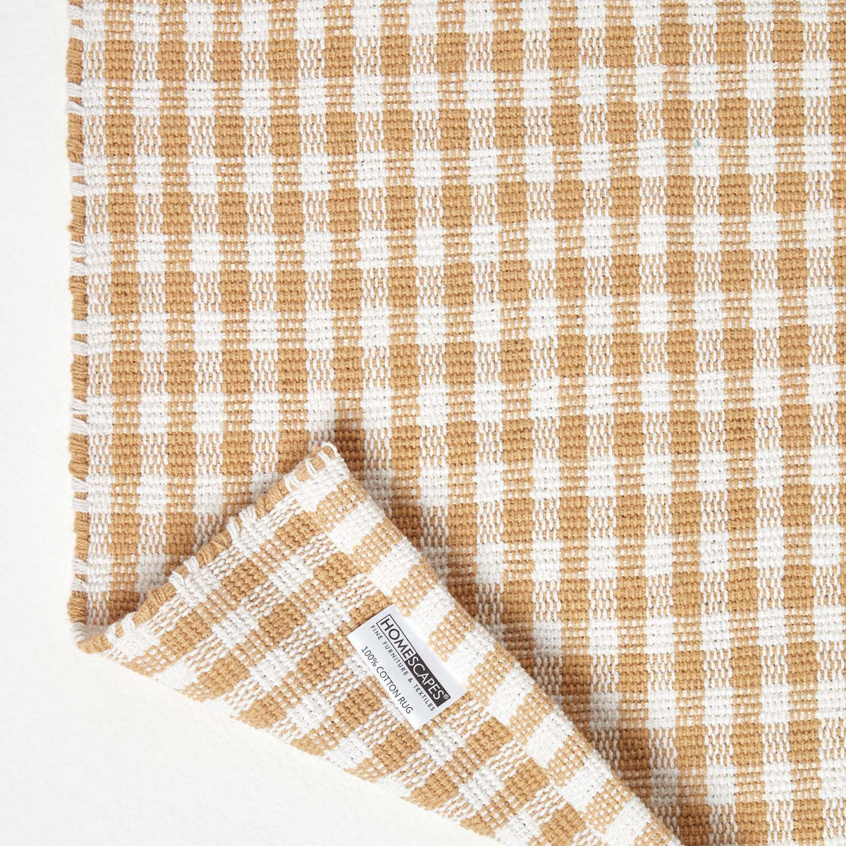 BAUMWOLLTEPPICH Vichy-Karo 110/170 cm - Beige, Textil (110/170cm) - Homescapes