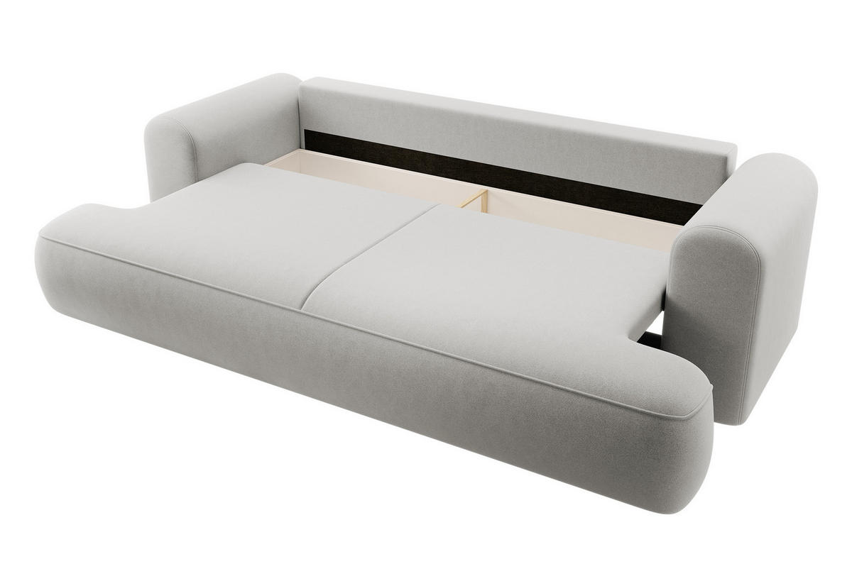 SCHLAFSOFA Ovo Grau Velours - Grau, Textil (250/102/110cm) - Selsey