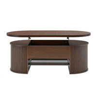 KONFERENČNÍ stolek 110/55,5/40 cm ořechová z MDF s výklopnou deskou a úložným prostorem - přírodní, kompozitní dřevo (110/55.5/40cm) - OKWISH