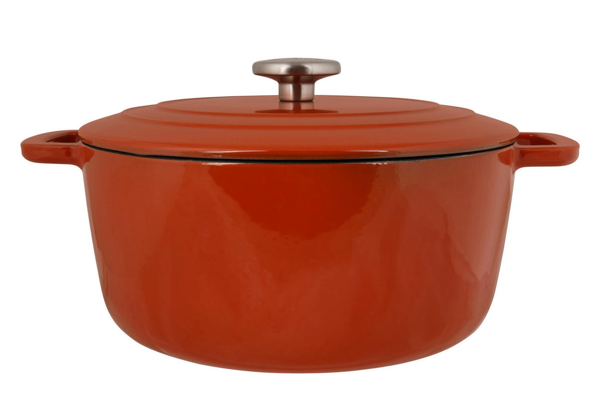 KASSEROLLE Bratpfanne Fontestic Gusseisen Rost Ø 20 cm / 2,7 Liter - Emailliert - Orange, Keramik (1/23/11cm) - Cosy & Trendy