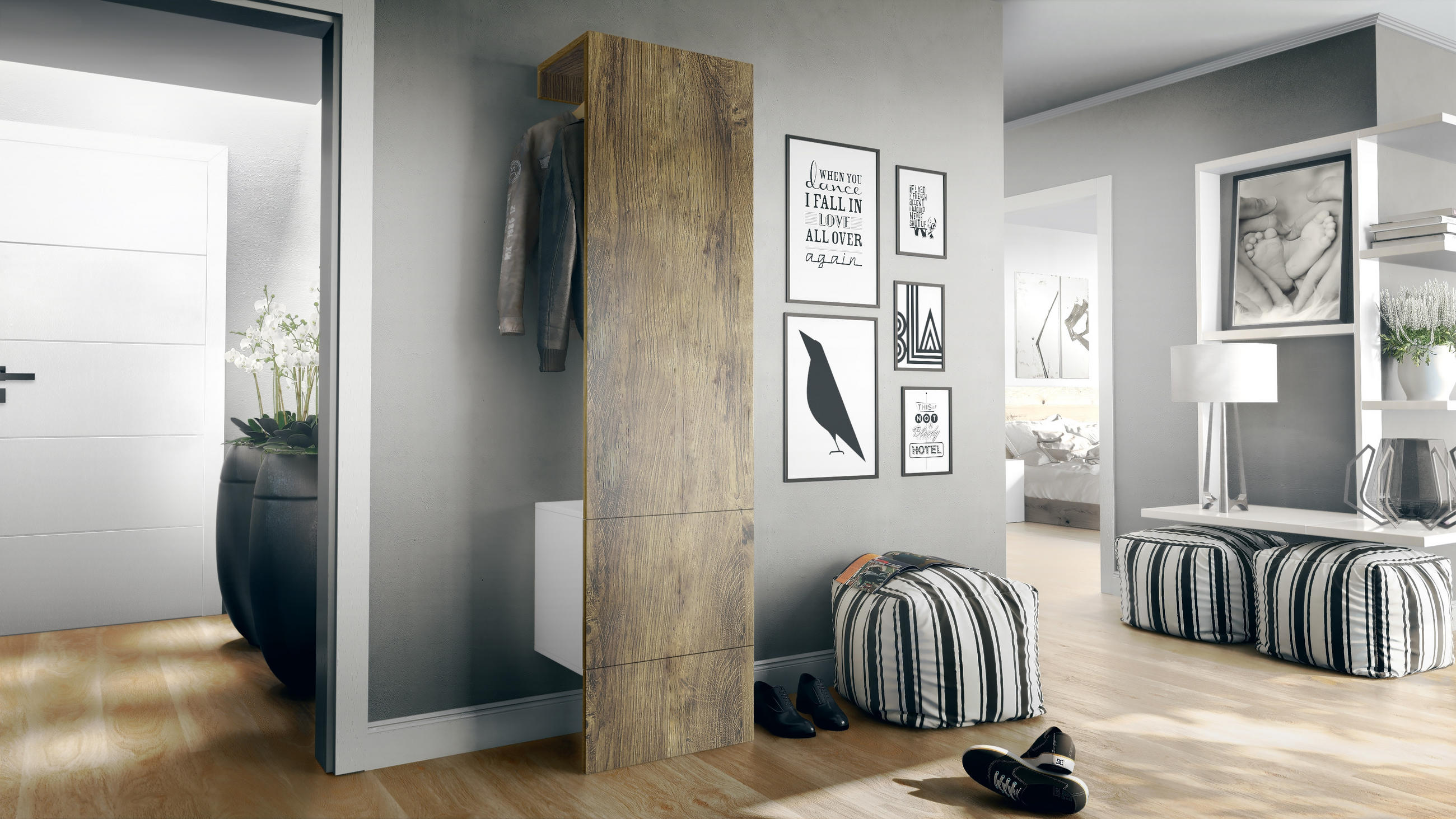 GARDEROBE Carlton Paneel in Eiche Ribbeck - Alteiche, Holzwerkstoff (52/193/35cm) - Vladon