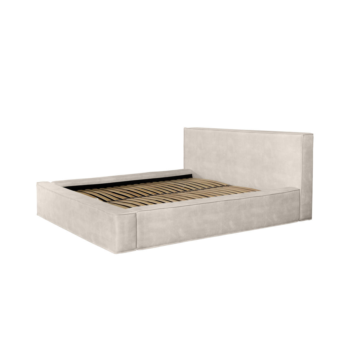 POLSTERBETT Mummo 160x200 cm, Creme - Weiß, Textil (160/200cm) - Fedve