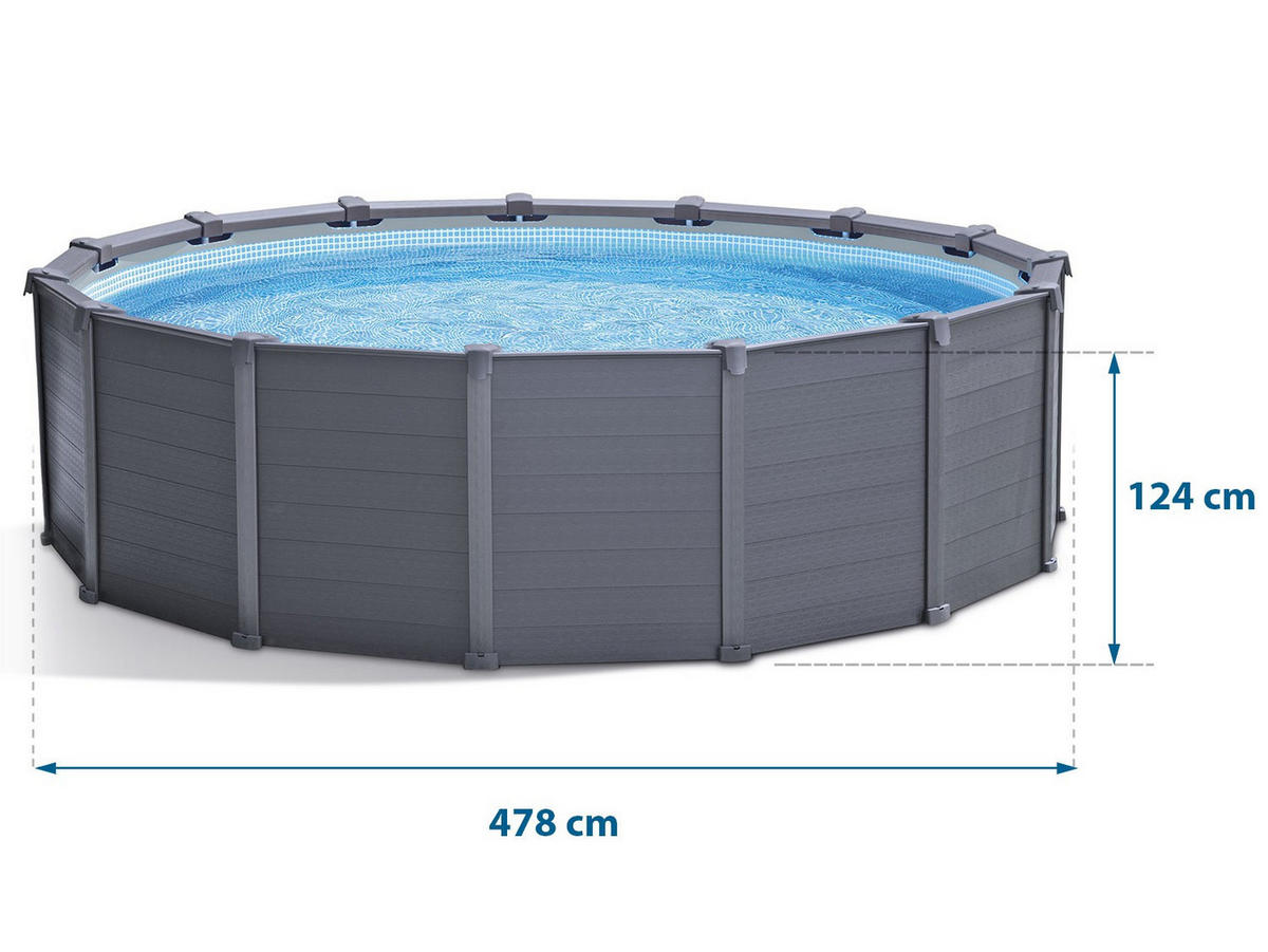 POOL SET 478 x 124 cm, 11in1 - 26384 - Blau, Textil (478/124cm)